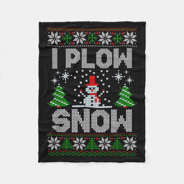 Manta Polar Christmas Sweater I Plow Snow Matching Couples Paj (Anverso)