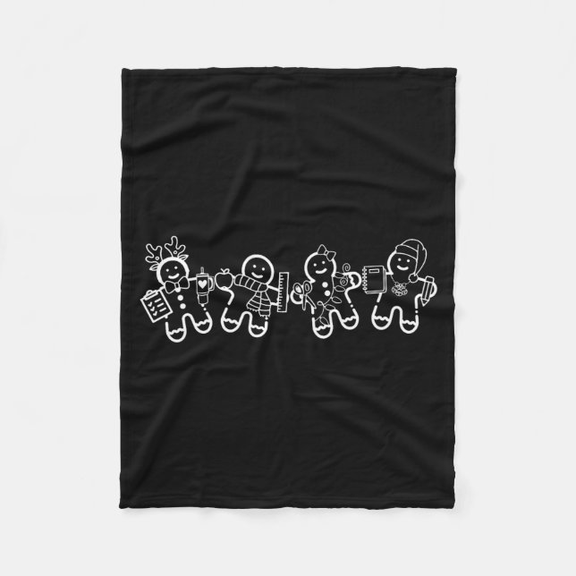 Manta Polar Christmas Teacher Cute Gingerbread Cookies Funny H (Anverso)