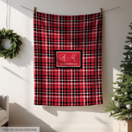 Manta Polar Christmas Throw Blanket Red Black Tartan Style