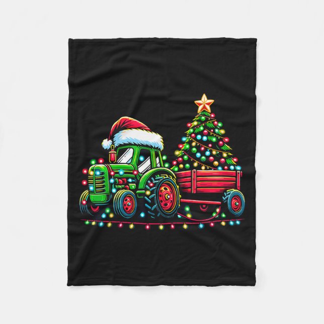 Manta Polar Christmas Tractor Boys Santa Xmas Farm Truck  (Anverso)