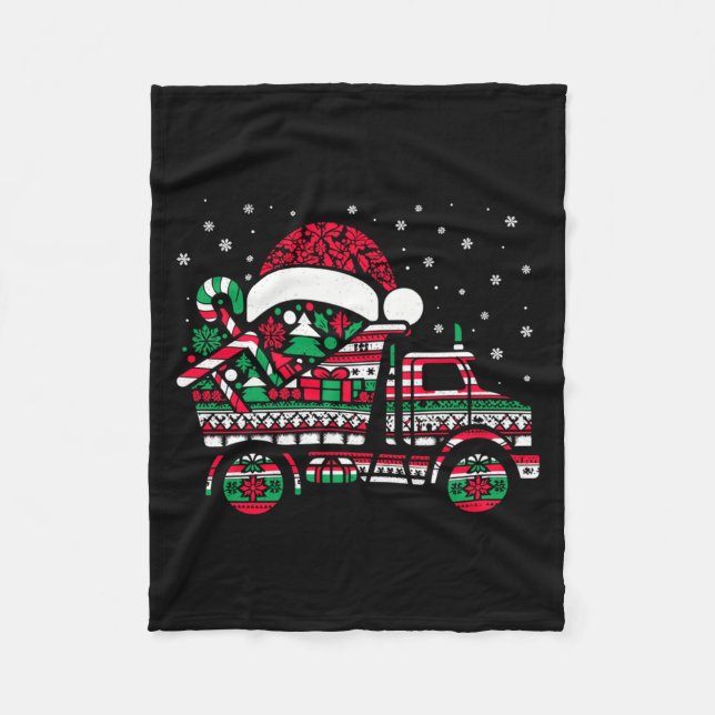 Manta Polar Christmas Tree Candy Dump Truck Christmas Boys Men (Anverso)