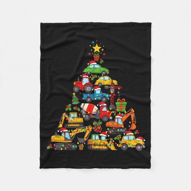 Manta Polar Christmas Tree Cute Construction Truck Xmas Holida (Anverso)