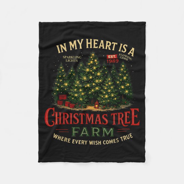 Manta Polar Christmas Tree Farm In My Heart Holiday Forest Gif (Anverso)