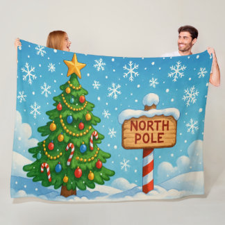 Manta Polar Christmas Tree North Pole Blanket
