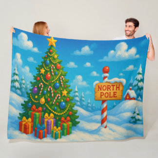 Manta Polar Christmas Tree North Pole Blanket