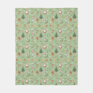 Manta Polar Christmas Tree Santa cute character holiday design