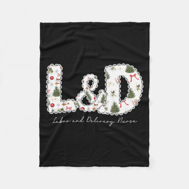 Manta Polar Christmas Trees Labor And Delivery Nurse Xmas Gift (Anverso)