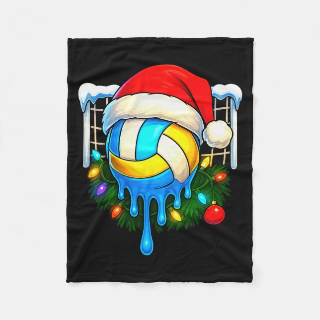 Manta Polar Christmas Volleyball Drip Ice Cream Drip Xmas  (Anverso)