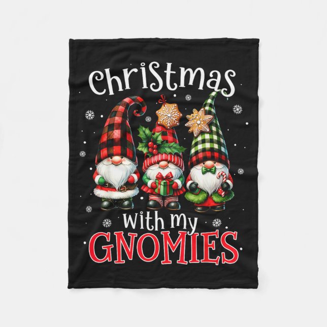 Manta Polar Christmas With My Gnomies Buffalo Plaid Gnome Fami (Anverso)