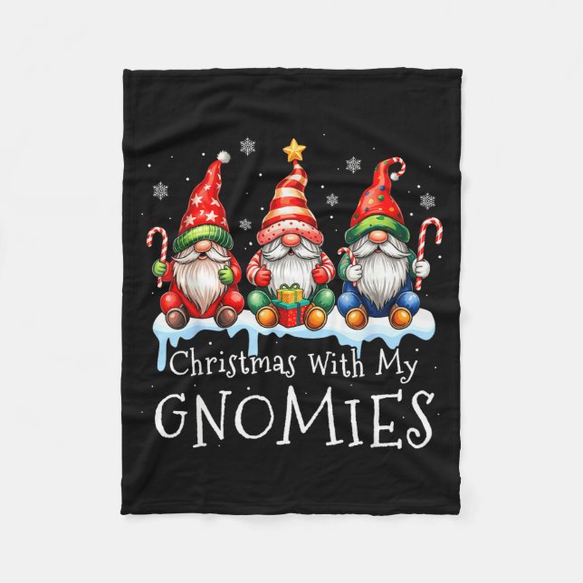 Manta Polar Christmas With My Gnomies Buffalo Plaid Gnome Fami (Anverso)
