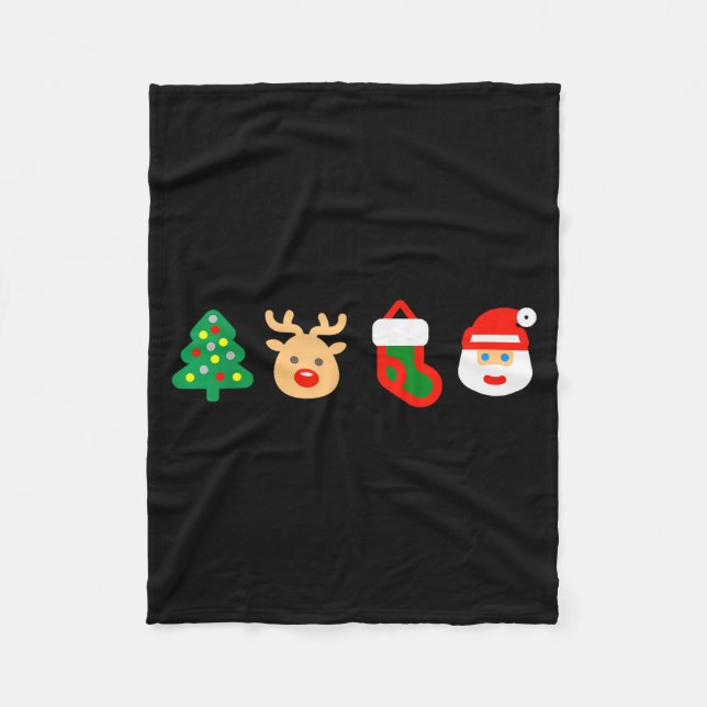 Manta Polar Christmas Xmas Santa, Tree, Stocking, Reindeer Des (Anverso)