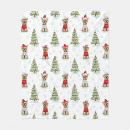 Manta Polar Christmas Yorkies Dog