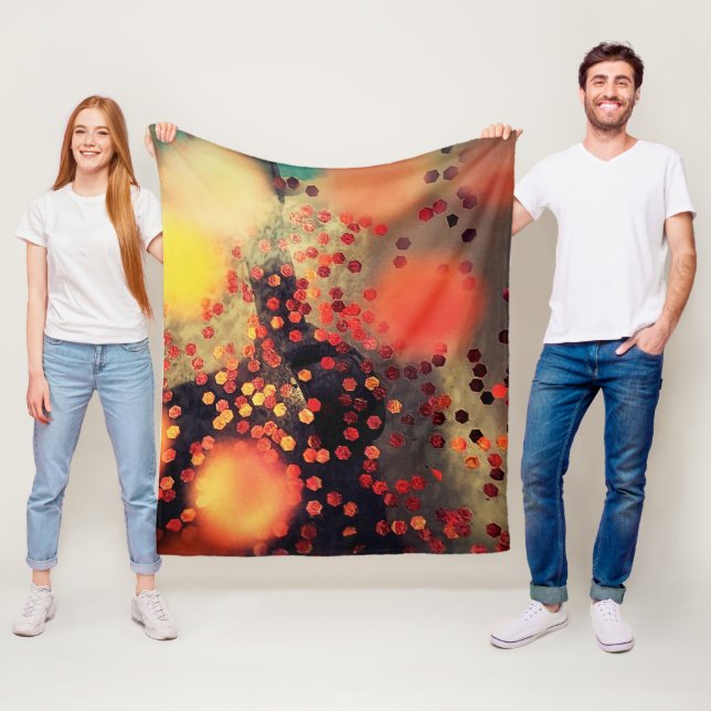 Manta Polar Chromatic Burst – Artistic Fleece Blanket (In situ)