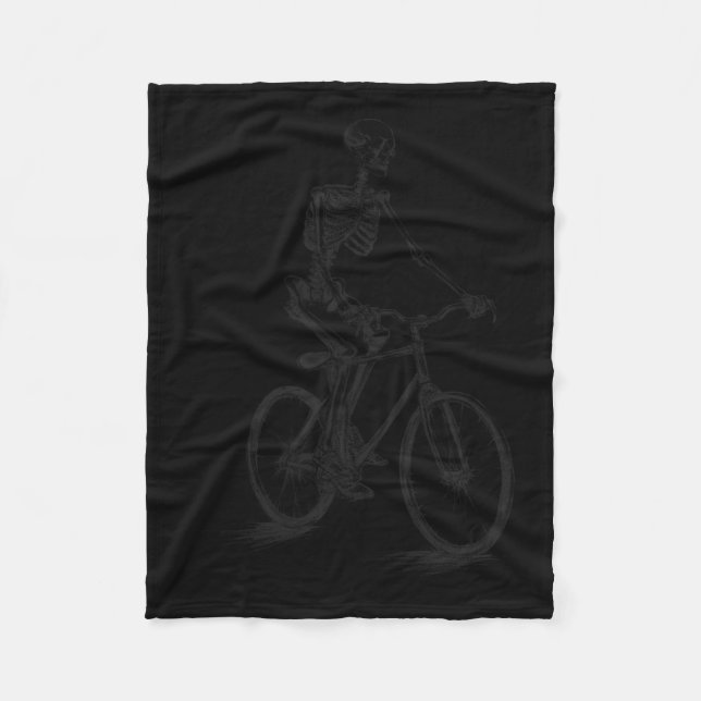 Manta Polar Ciclismo Asustado Halloween Skeleton Biker (Anverso)