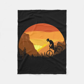 Manta Polar Ciclista de Senderos Puesta de Sol Retro en Bicicl