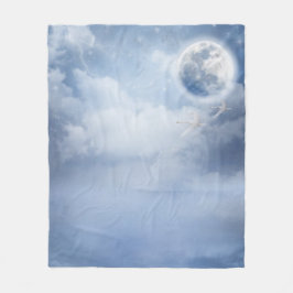 Manta Polar Cielo azul mágico con cisnes voladores