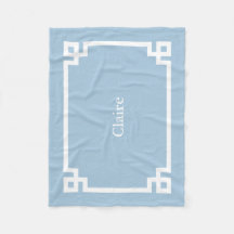 Cielo Azul y Blanco Monograma de Greca Griega