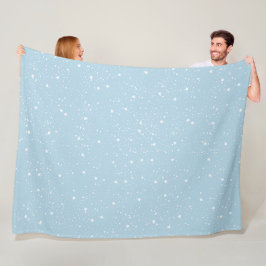 Manta Polar Cielo Blanco Azul de Estrellas