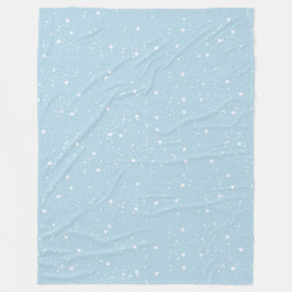 Manta Polar Cielo Blanco Azul de Estrellas