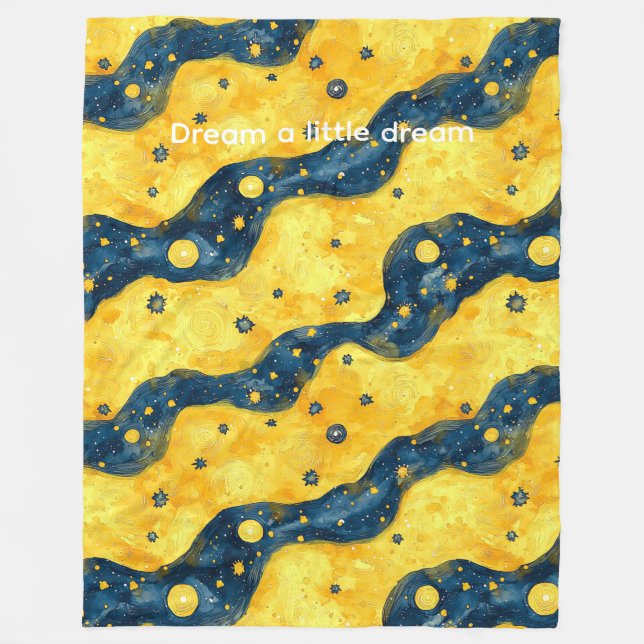 Manta Polar Cielo estrellado azul amarillo (Anverso)