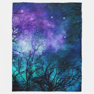 Manta Polar Cielo morado en el mágico bosque