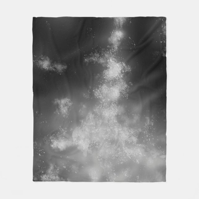 Manta Polar Cielo nocturno monocromo gris (Anverso)
