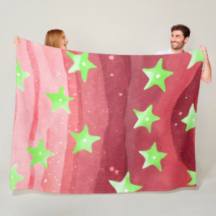 Manta Polar cielo rojo con estrellas