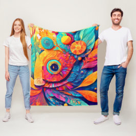 Manta Polar Cierre De Hojas En Forma De Ojo