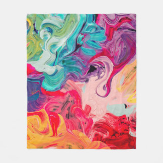 Manta Polar cierre macro de pintura de aceite de color diferen