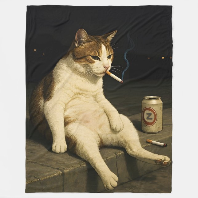 Manta Polar Cigarette Kitten Funny Smoking Cat Gen Z Meme (Anverso)