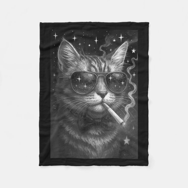 Manta Polar Cigarette Kitten Funny Smony Cat Meme Estúpido Bra (Anverso)
