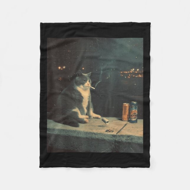 Manta Polar Cigarette Kitten Funny Smony Cat Meme Stud Brain (Anverso)