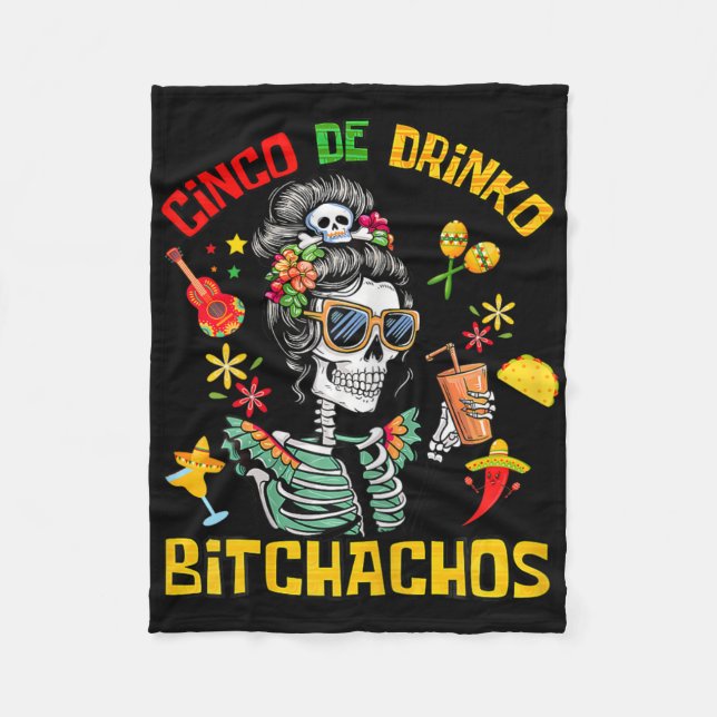 Manta Polar Cinco De Drinko Achos Cinco De Mayo Beber (Anverso)