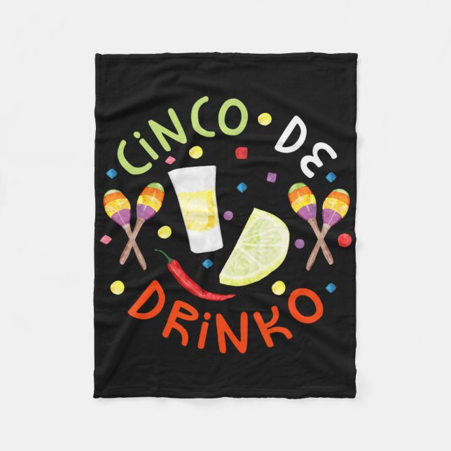 Manta Polar Cinco De Drinko Camisas Mujeres Cinco De Mayo (Anverso)