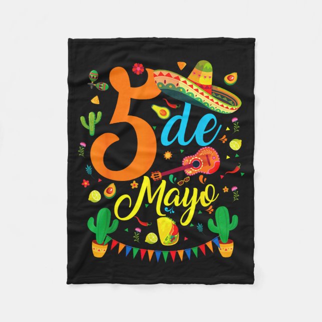 Manta Polar Cinco de mayo divertida fiesta mexicana de fiesta  (Anverso)