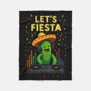 Manta Polar Cinco de mayo fiesta mexicana de cactus divertida
