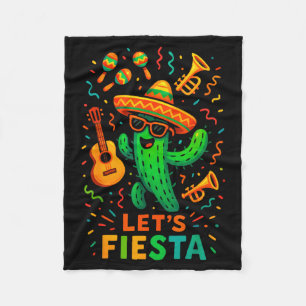 Manta Polar Cinco de mayo fiesta mexicana de cactus divertida