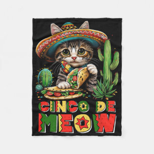 Manta Polar Cinco De Mayo Gato Mexicano Divertido Sombrero Pon