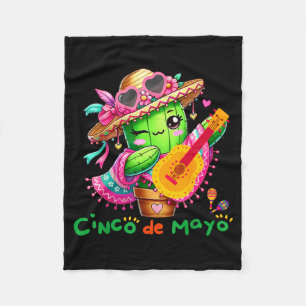 Manta Polar Cinco De Mayo Guitarra Mexicana Cactus Para Hombre