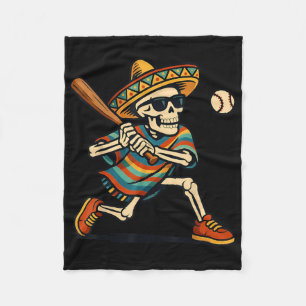 Manta Polar Cinco De Mayo Mariachi Skeleton Baseball Mexicano 
