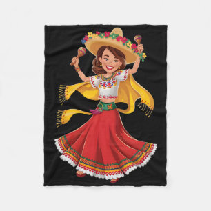 Manta Polar Cinco De Mayo Mujer Mexicana Divertida Dabdose Cin
