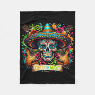 Manta Polar Cinco De Mayo Mujeres Niña Niños Calavera Mexicana