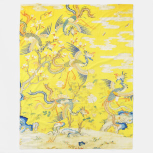 Manta Polar Cinco Fénix en Jardín Floral Amarilla China