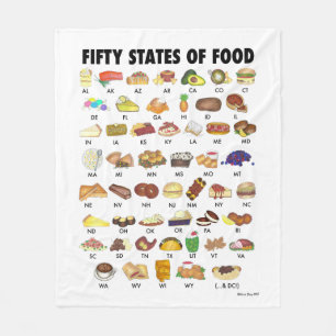 MANTA POLAR CINCUENTA ESTADOS DE ALIMENTOS EE.UU.