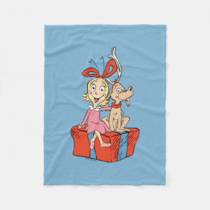 Manta Polar Cindy Lou Who y Max en un regalo