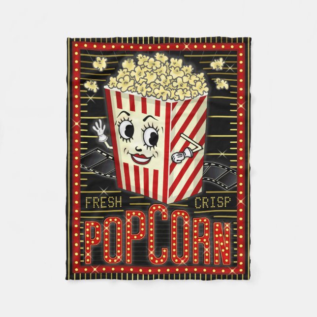 Manta Polar Cine de cine Marquee Popcorn (Anverso)