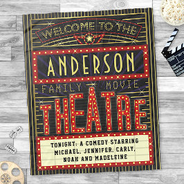 Manta Polar Cine residencial Marquee de Movie Theater | Nombre