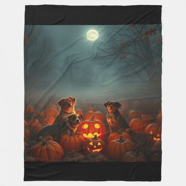 Manta Polar Cinematic Pumpkin Patch Pet Blanket | Fall Magic (Anverso)