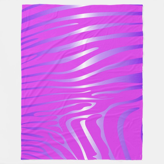 Manta Polar Cinta de cebra rosa de zuda (Anverso)