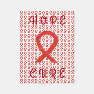 Manta Polar Cinta de Conciencia Roja Personalizado Chemo Fleec